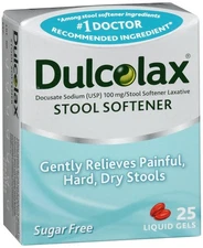 Dulcolax Docusate Sodium (USP) 100 mg Stool Softener Laxative Liquid Gels 25 EA