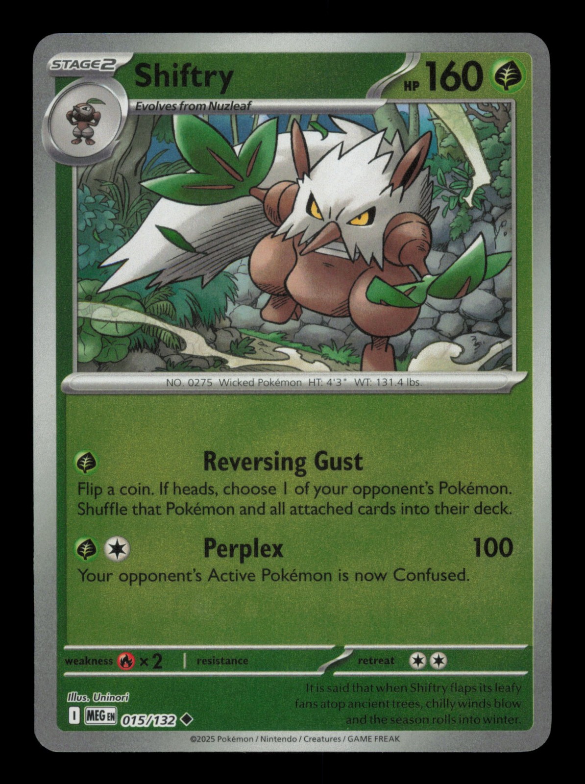 Shiftry Uncommon ME01: Mega Evolution 015/132 Reverse Holofoil NM