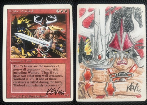 MTG Revised ARTIST PROOF AP w/original art signed KELDON WARLORD