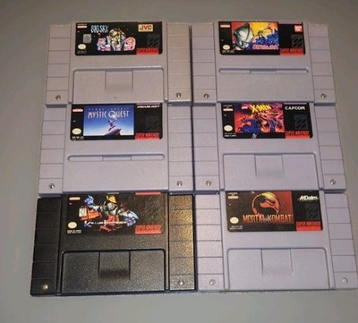 Lot of 6 Super Nintendo SNES Games X-Men Ultraman Killer Instinct Mortal Kombat 