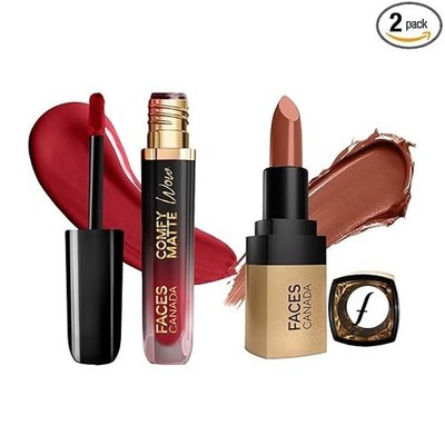 FACES CANADA Comfy Matte Wow Liquid Lipstick - Maroon Maven 05 (3.8ml) & Comfy M