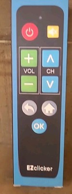 EZclicker Big Button Universal TV Remote for Seniors - Works with Major Brands