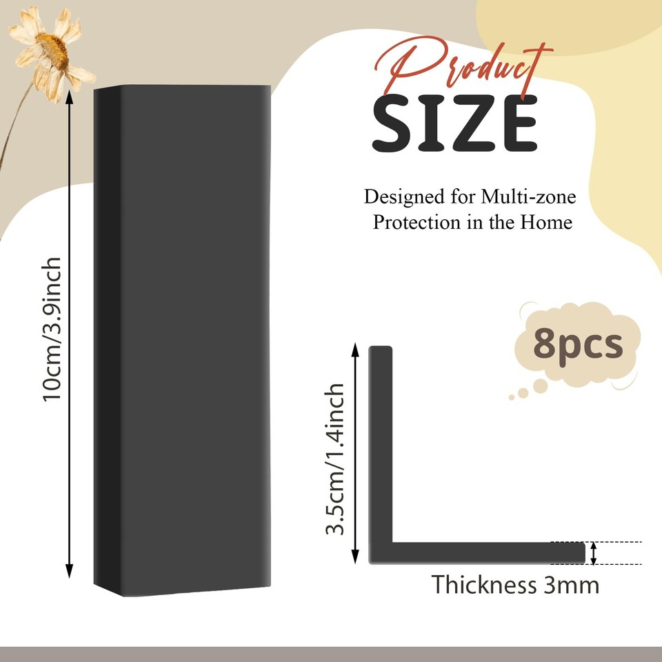 Baseboard Corners Blocks Self Adhesive Rubber Safety Corner Protectors ...