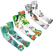 3 Pairs Farmers Gardening Arm Sleeves with Thumb Hole Sun Protection for Farming