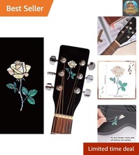 2 Pcs Removable Floral Guitar Stickers - Enhance Your Acoustic or Electric