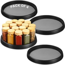 10 Inch Lazy Susan Set of 4 - Non-Skid Turntable for Cabinet to Maximize St...