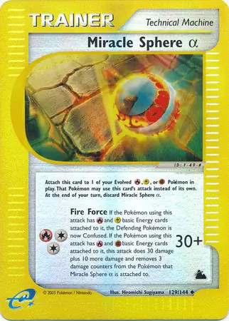 Miracle Sphere Alpha - 129/144 - Pokemon Skyridge Reverse Holo Rare Card MP