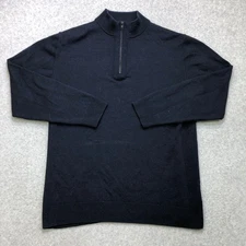 Rodd & Gunn Pullover Sweater Men's 3XL Blue Quarter Zip 100% Merino Wool Preppy