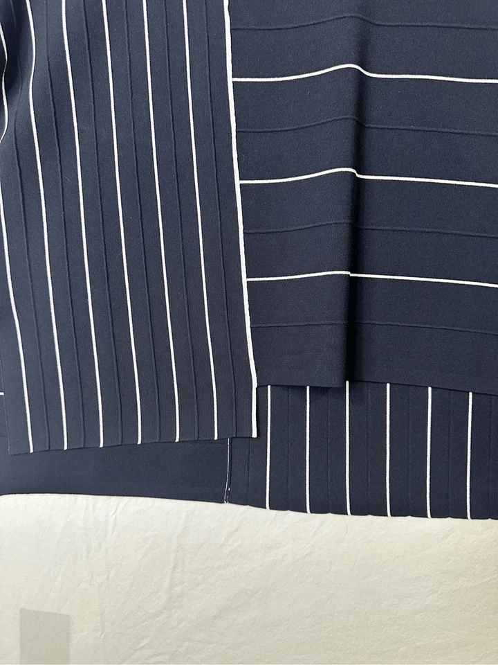 MaxMara в полоску коробка верхний темно-белый короткий рукав геометрический узор размер M - Изображение 3 из 4