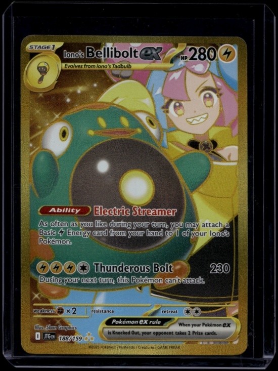 Pokemon TCG Iono's Bellibolt ex 188/159 Journey Together Hyper Rare NM