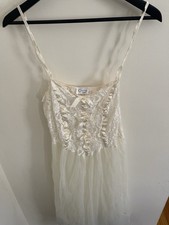 Cinema Etoile Vintage Ivory Cream Lace Tulle Bridal Boudoir Babydoll Y2K Large