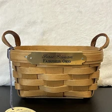 American Traditions Woven Basket FIRST EDITION Fairfield OH Leather Handles 2000