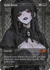 MTG - Grim Tutor - Fanart Borderless Style - EDH / Playtest