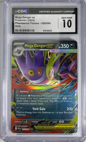 2025 Phantasmal Flames #056/094 Mega Gengar ex CGC 10