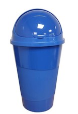 New 50 Litre Bullet Bin Rubbish Waste Litter Bins Kitchen Dustbin Flap Lid Blue