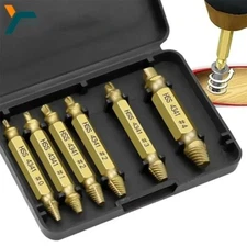 6pc Screw Extractor Easy Out Drill & Guide Set Broken Screws Bolts Remover NEW