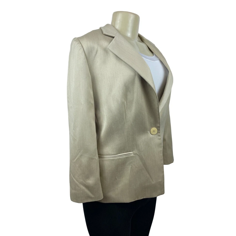 Blazer para mujer Armani Collezioni color tostado satinado talla 10 Foto 2 de 4