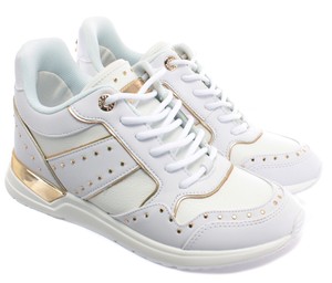 white and gold guess shoes