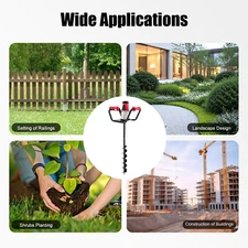 Electric Post Hole Digger Earth Auger 1.5KW 1.6HP 4'' w/ Bits + Extension Bar US