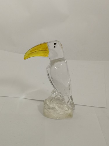 Kristalcolor Clear & Yellow Glass Bird Toucan Figurine / Paperweight ITALY - Picture 5 of 8