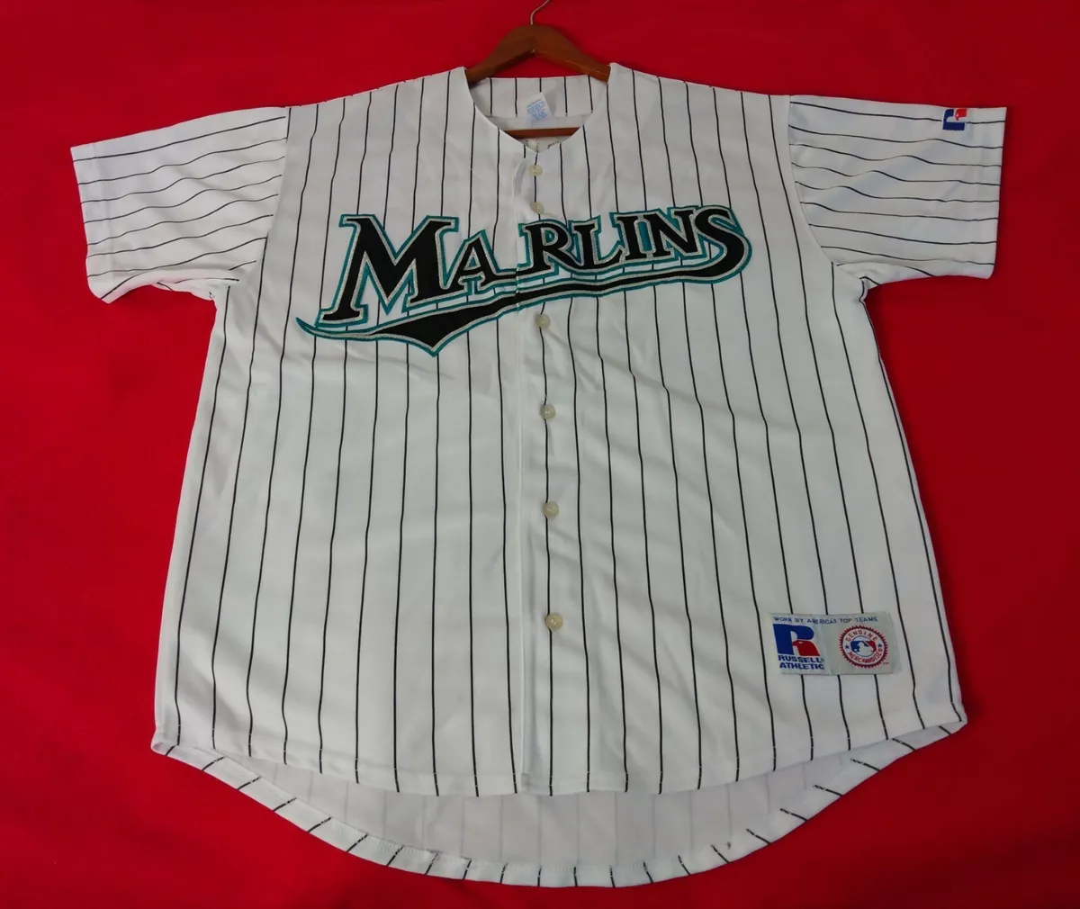 Vintage 90s Ivan Rodriguez#7 MLB Florida Stitched Marlins Baseball Jersey  size M