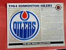 VINTAGE NHL HOCKEY 1984 EDMONTON OILERS Collection Patch w History Stats Card 