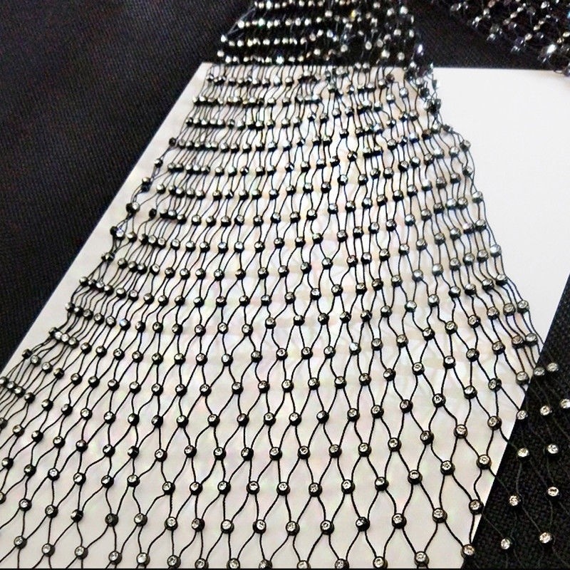 1/10 Yard Diamante Fishing Net Fabric Hollow Out Stretch Mesh Dress Top