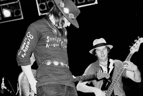 Stevie Ray Vaughan , on guitar, and Tommy Shannon, on bass guitar, Old Photo 3