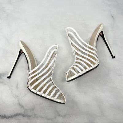 NEW Alevi Milano Alessandra Cage Patent Leather Mule