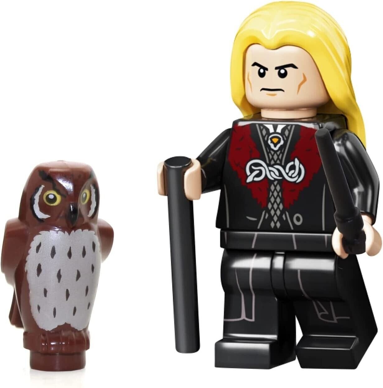 LEGO Harry Potter Minifigure Lucius Malfoy  Pigwidgeon Owl Cane Wand 75978