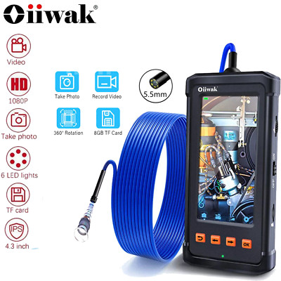 Endoskop mit 4.3'' LCD 1080P HD Inspektionkamera IP67 5.5mm Rohrkamera Endoscope