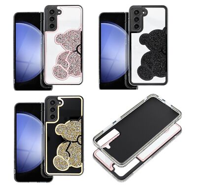 Teddybär Back Case Glitter BLINK Etui Handytasche Hülle Schutz Cover ver Handy