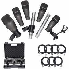 Samson DK707 7-Piece Drum Microphone Kit + 7 Mic Cables + Hardshell Case