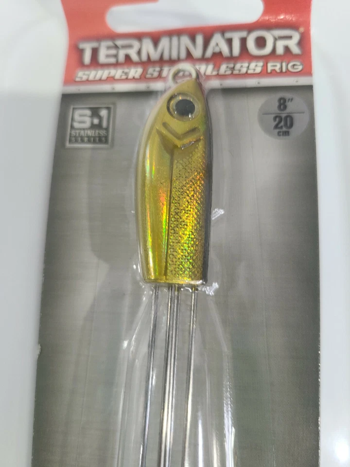 Plataforma de paraguas Terminator 8" 5 alambre de acero inoxidable cabeza de sábalo siner dorado 1/4 oz Foto 2 de 4