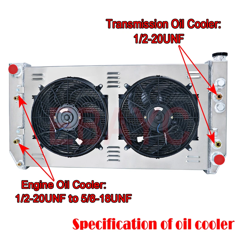 3 Row Radiator Shroud Fan For 82-1993 Chevy C/K C10 C20 C30 GMC Blazer 6.2L V8 - Изображение 2 из 4