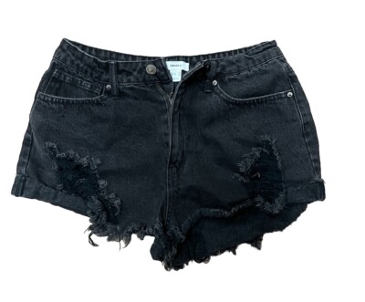 Forever 21 Shorts Women's Size 29 Cut-Off Distressed Black Denim