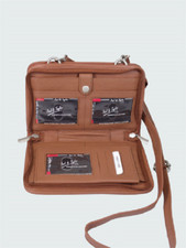 Paul & Taylor Women's Leather Organizer And Adjustable Length Handbag