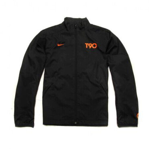 NIKE T90 Woven Black Orange Water Resistant Soccer Full Zip NIKE T90 Woven Black Orange Water Resistant Soccer Full Zip