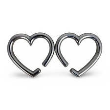 Pair 316L Surgical Stainless Steel Heart Hanger Ear Weights PS-102 gauges