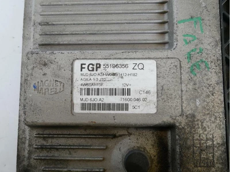 55196356ZQ CENTRALINA MOTORE ECU MAGNETI MARELLI OPEL AGILA (A) 1.3 CDTI 16V 70C - Immagine 3 di 3