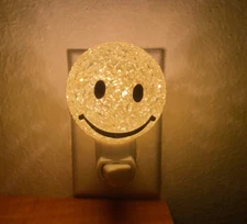 Happy face Fiberglass wall plug-in night light for kids home decor'