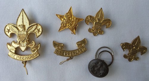 Vintage Boy Scouts Narrow Border Merit Badges Patch & Be Prepared Pins 16 Piece - Picture 4 of 8