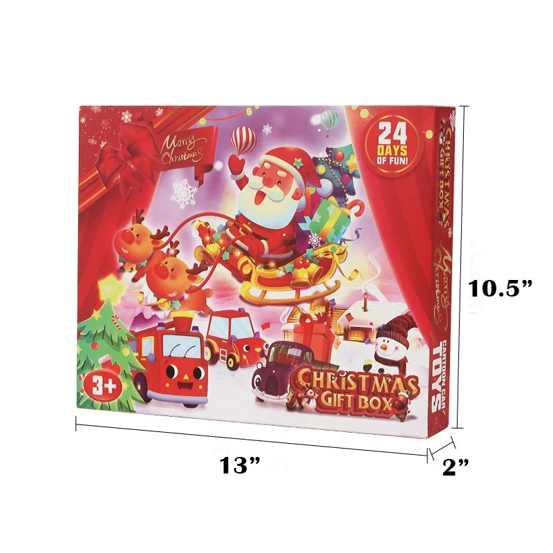 Acrylic Advent Calendar Blind Box Christmas Countdown Pull Back Car Surprise Decor