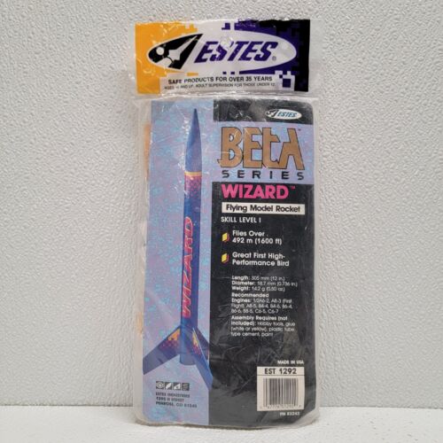 Estes Beta Series Wizard Flying Model Rocket Kit Skill Level 1