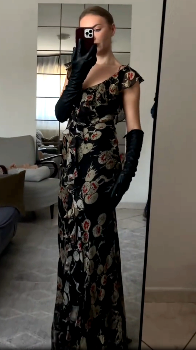 Zara x Kate Moss Printed Multiposition Dress Red Black Size XS M L