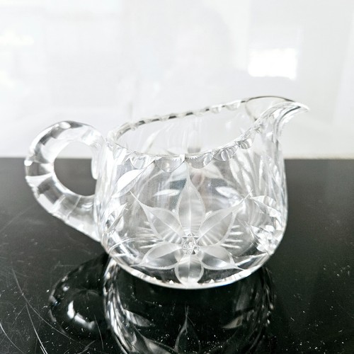 Vintage Bleikristall Davidstern 3" Klarschliff Geätzt Glas Schüssel Milchkännchen Krug - Bild 3 von 24