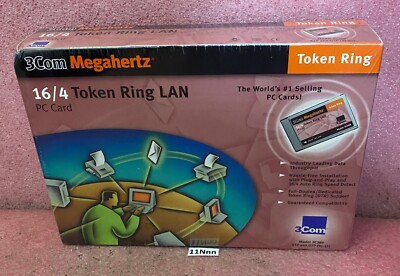 Vintage 3Com Megaherts 16/4 Token Ring LAN PCMCIA Card Model 3C389.