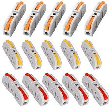 60Pcs 1 to 1 Inline Electrical Lever Wire Connectors kit Quick Connect 28-12 AWG