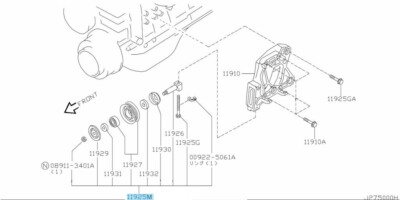 ワズ NISSAN SKYLINE GTS R32 R33 R34 300ZX Genuine Idler Compressor Belt