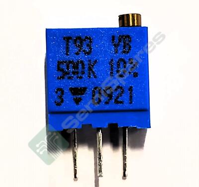 13 pcs. VISHAY T93YB504KT20 TRIMMER 500K OHM 0.5W PC PIN TOP